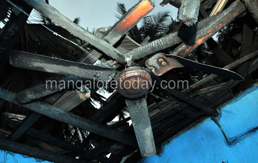 Fire gutted house in Yemmekere